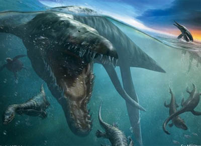 Natação Dinossauros no mar