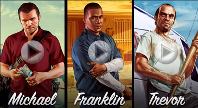 GTA 5 Video Novo - Michael, Franklin e Trevor Personagens