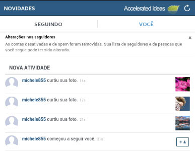 Instagram - notificações