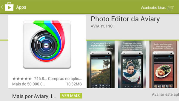 Google Play - Photo Editor da Aviary