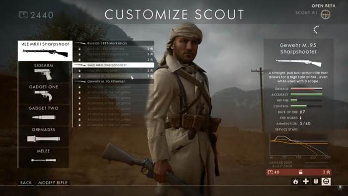 battlefield 1 customize loadout