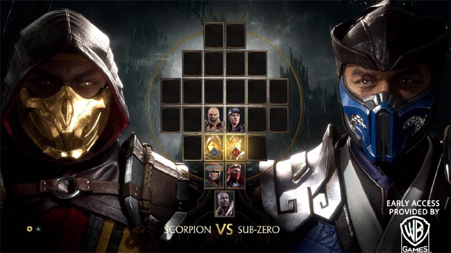Character select screen in MK11
