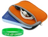 Neoprene Sleeve Case (Orange) para Toshiba 320 GB USB 2.0 Disco rigido externo portatil HDDR320E04XW 